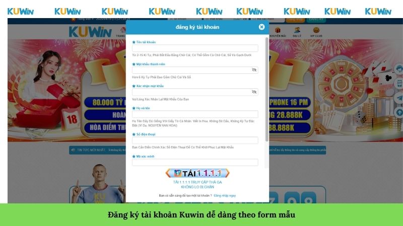 Đăng ký tài khoản dễ dàng và nhanh chóng