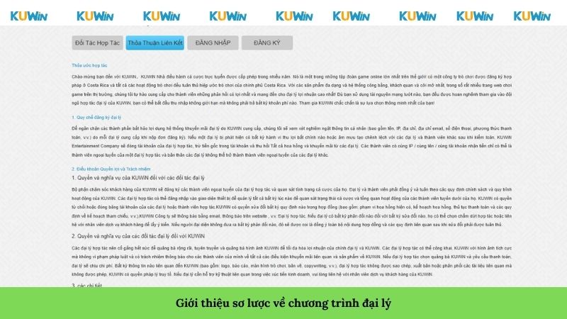 Giới thiệu sơ lược về chương trình đại lý