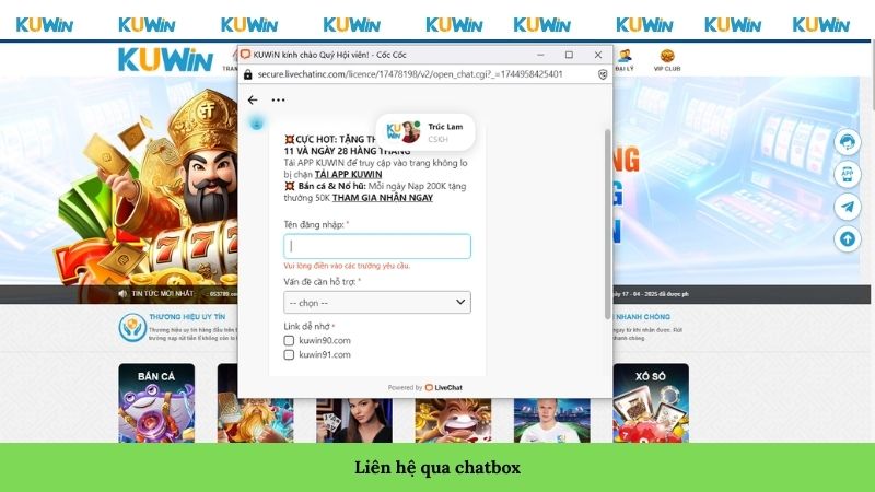 Liên hệ qua chatbox